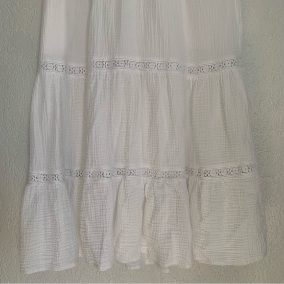 Magaschoni 100% Organic Cotton Peasant Tiered Midi Dress Size S - Picture 6 of 14